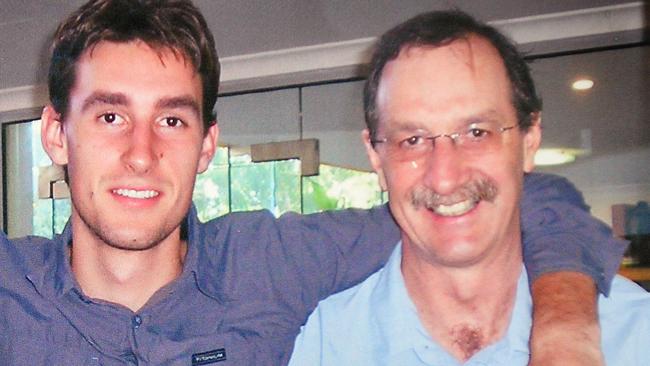 Warren Meyer (right), pictured with his son, Julien, did not return from a walk near Mt Dom Dom in 2008.