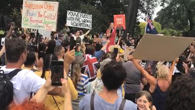 The crowd swells at Fawkner Park. Picture: Facebook