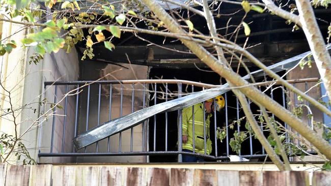 Beerwah mum Lauretta Deering saves young children from a house fire this morning. Picture: Patrick Woods