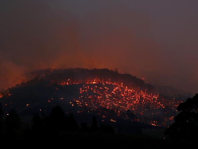 Bushfires through the Bega Valley on the far south coast of NSW last summer. Picture: Toby Zerna