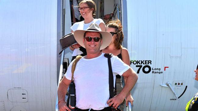 Nine's breakfast show hosts Karl Stefanovic and Lisa Wilkinson arrive at Sunshine Coast Airport. Photo: John McCutcheon / Sunshine Coast Daily. Picture: John McCutcheon