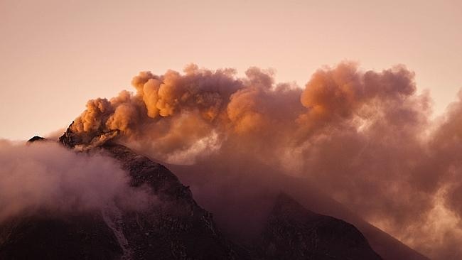 The real thing ... Mount Sinabung in Indonesia spews smoke in November. Picture: Getty Images