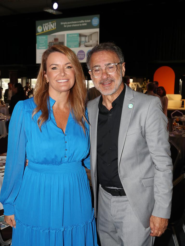 Big breakfast at the Gold Coast Turf Club for the Gold Coast Community fund. .Belinda Dawes and Sep Abedian. Picture Glenn Hampson. .