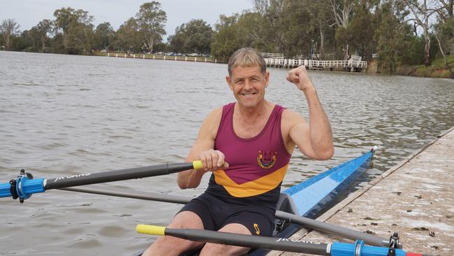 Mildura Rowing Club member Phil Stephens is excited to be back on the Murray River water. Picture: Michael DiFabrizio