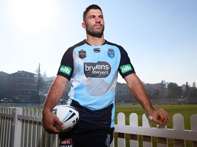 James Tedesco takes a breather in the Coogee sunshine. Picture: Brett Costello