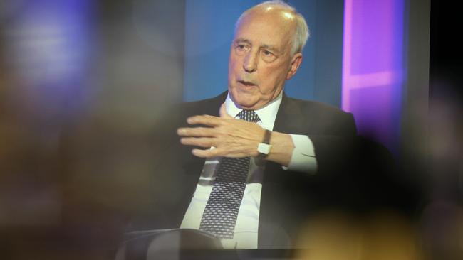 Former Prime Minister Paul Keating speaks via video at the National Press Club. Picture: NCA NewsWire / Gary Ramage