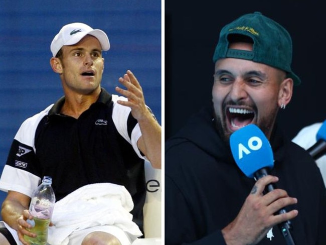 Andy Roddick and Nick Kyrgios. Photos: News Corp/Getty Images