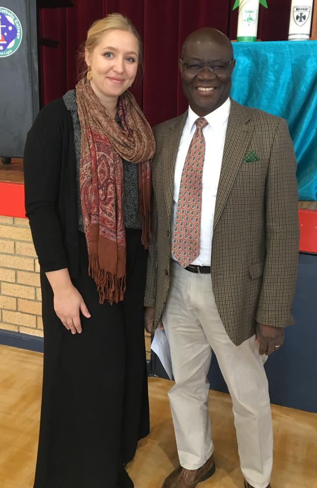 Dr Rachel Pepper with Dr Dipo Kolade, SCCC Curriculum Leader, Science.