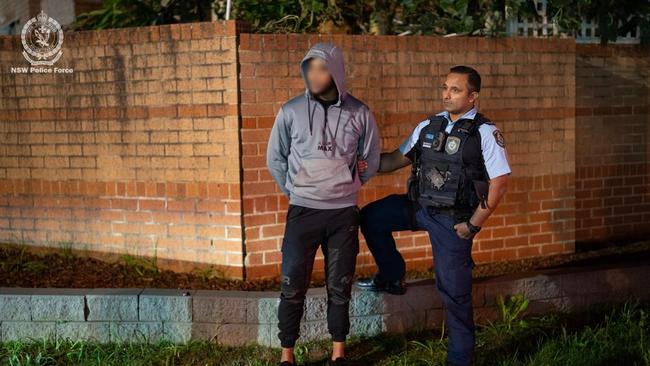 NSW Police arrest a man during a 24-hour operation on Fatality Free Friday on May 30. Picture: NSW Police