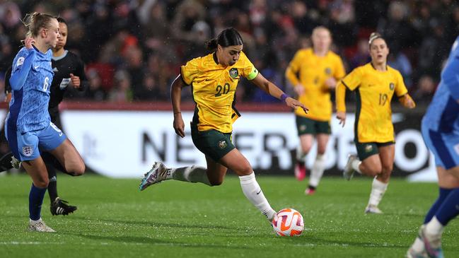 Sam Kerr is arguably the best player in the world, but not everyone who shelled out top dollar will get the best view of her skills. (Photo by Ryan Pierse/Getty Images)