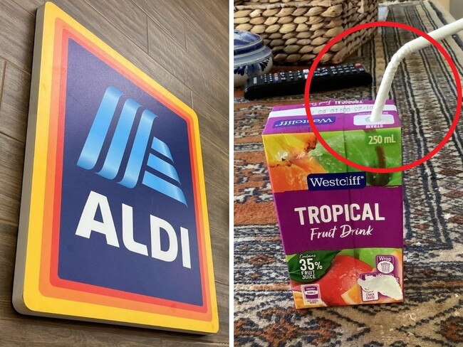 Aldi customers slam ‘awful’ paper straws on Westcliff Tropical Fruit Drink. Picture: Facebook