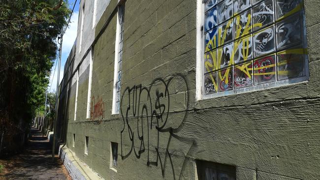 Brighton’s graffiti strewn Railway Walk could be transformed into the next Hosier Lane. Picture: Josie Hayden