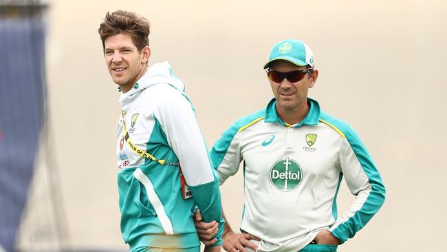 Tim Paine and Justin Langer are constantly trying to improve the Australian cricket team according to national selector George Bailey. Picture: Ryan Pierse/Getty Images