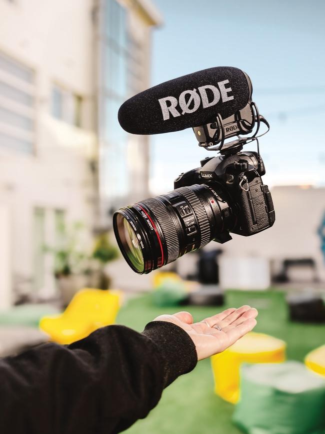 Rodes VideoMic microphone.