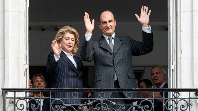 A philandering Jacques Chirac (Michel Vuillermoz) and his wife Bernadette (Catherine Deneuve) in the odd little French dramedy The President’s Wife.