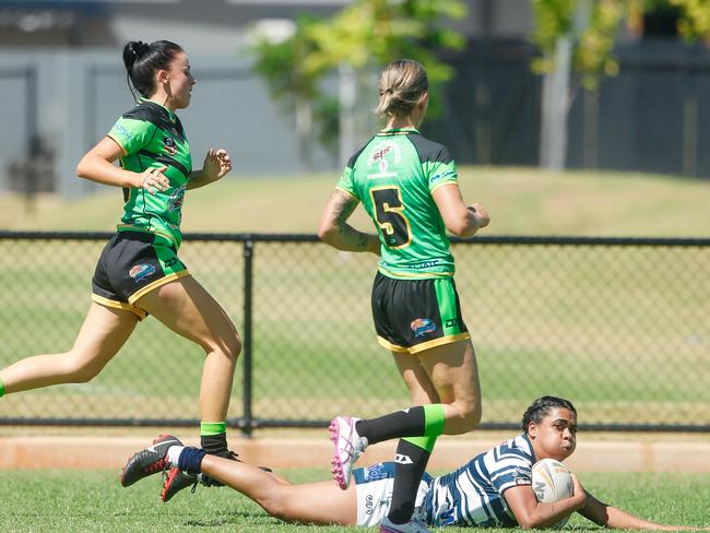 Sistaz star Latoniya Norris impressed in City’s big 40-3 win over Country in the NRL NT women’s representative game. Picture GLENN CAMPBELL