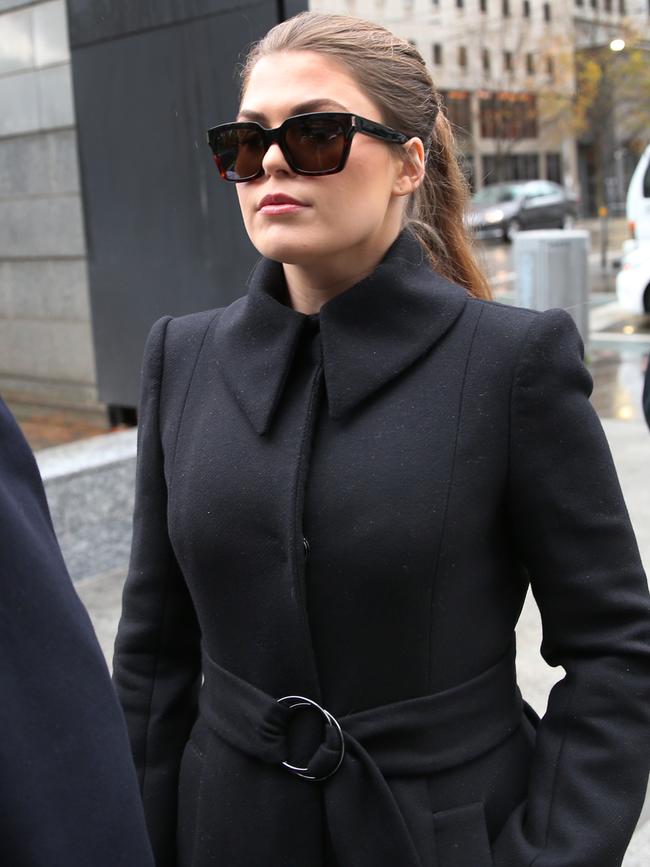 Belle Gibson arriving at Melbourne's Federal Court in June 2019. Picture: David Crosling