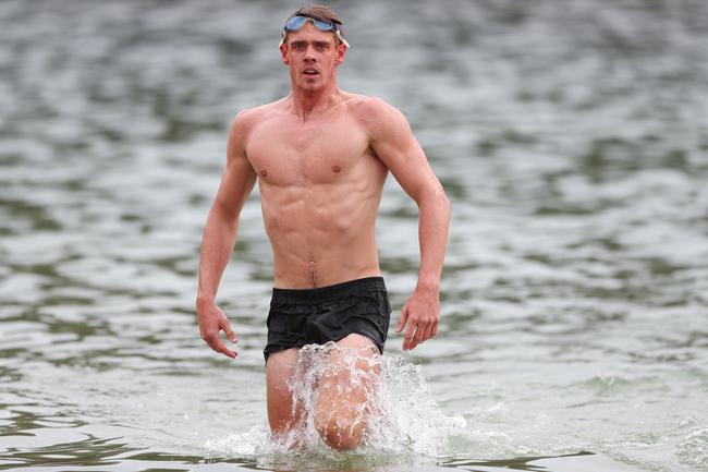 GOLD COAST, AUSTRALIA - JANUARY 23: Jez McLennan during a Gold Coast Suns AFL training session at Palm Beach Parklands on January 23, 2020 in Gold Coast, Australia. (Photo by Chris Hyde/Getty Images)