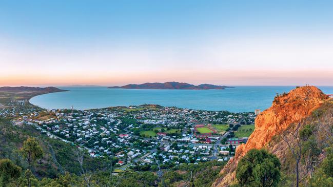 View from Castle Hill Lookout toward Magnetic Island, Townsville North Queensland.