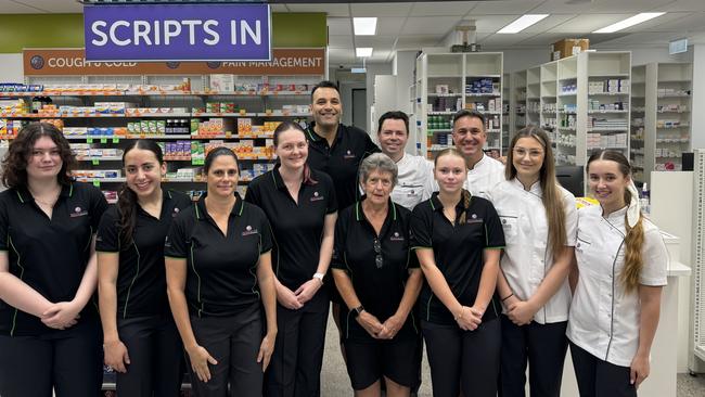 Ash Agaibey (centre) with the new WholeLife Pharmacy and Healthfoods team including manager Ben and pharmacists Alexandra, George, Ben. Picture: Supplied.