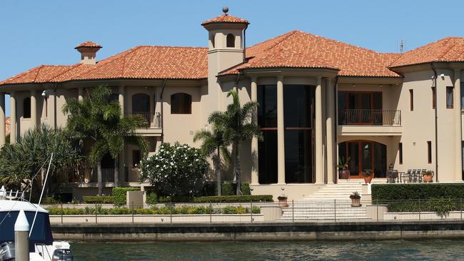 Clive Palmer's huge mansion home over a number of blocks of land on Sovereign Islands. Photo: Lyndon Mechielsen