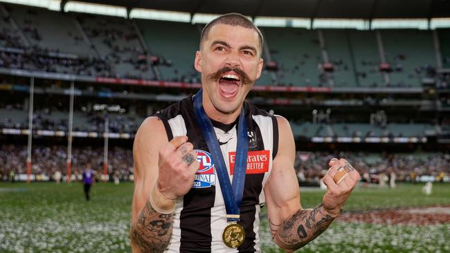 Oleg Markov celebrates after the 2023 AFL Grand Final match between the Collingwood Magpies and the Brisbane Lions. Picture: Russell Freeman/AFL Photos via Getty Images