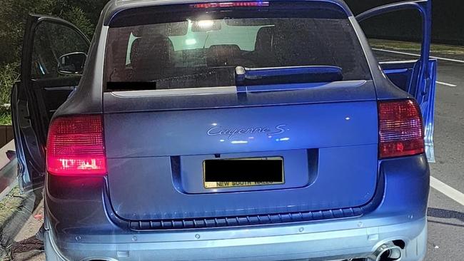 Police allege the car was unregistered and displaying false plates. Picture: NSW Traffic and Highway Command police