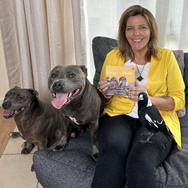 Juliette Wells with the Peggy and Molly book launched last November. Picture: Facebook / Peggy and Molly.