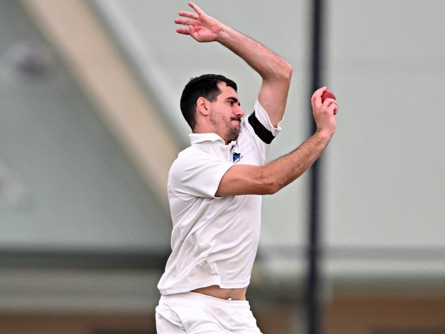 Sydenham-HillsideÃs  Timothy Grech during the VTCA Senior Division Sydenham-Hillside v Aberfeldie cricket match at Hillside Recreation Reserve in Hillside, Saturday, Nov. 11, 2023. Picture: Andy Brownbill