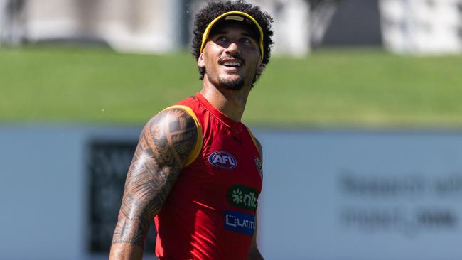 Mykelti Lefau. AFL Richmond Football Club pre-season training. Picture: Jason Edwards