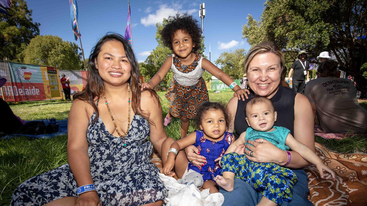 Sokra, Imani, Sia 2, Caroline and August attend WOMAD Day 3. Picture: Emma Brasier