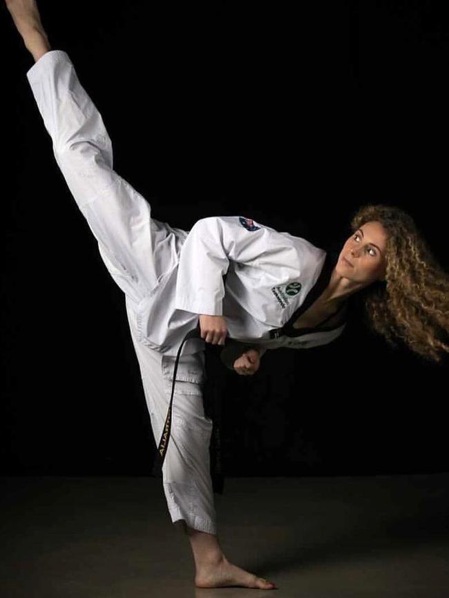 Australian Stacey Hymer is competing in taekwondo.