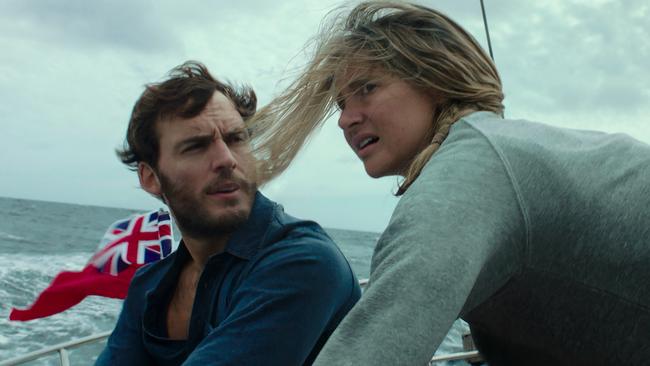 Shailene Woodley and Sam Claflin in Adrift.