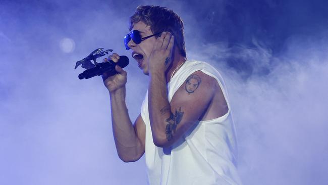 The Kid Laroi performing at last month’s NRL grand final in Sydney. Picture: Jonathan Ng