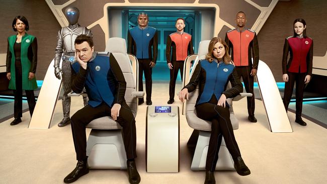 Seth McFarlane and crew in The Orville.