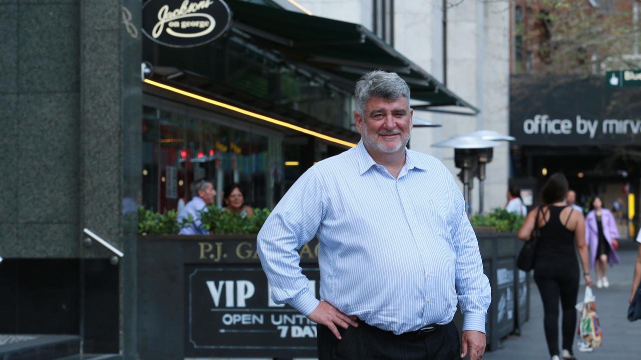 Patrick Gallagher outside Jacksons on George, one of a string of pubs in Sydney that he owns. Picture: Britta Campion