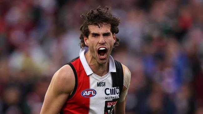 Max King celebrates after kicking a goal in the second quarter against GWS. (Photo by Robert Cianflone/Getty Images)