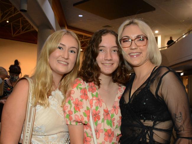Paris, Georgie and Tayla Watson at Queensland Ballet's production of 'Sleeping Beauty' at HOTA, Bundall. Picture: Regina King