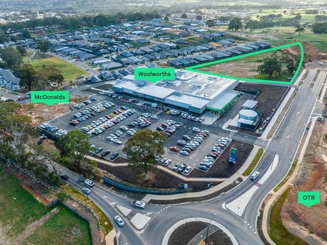 About 1.3ha of land along Heysen Boulevard in Mount Barker has hit the market near the new Woolworths. Picture: Supplied