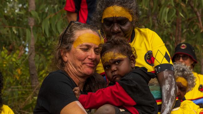 Yolngu People during the Garma Festival 2022 at Gulkula on July 29, 2022 in East Arnhem, Australia. Picture: Tamati Smith/Getty Images