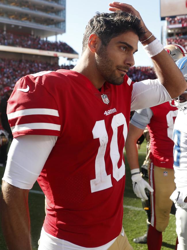 San Francisco 49ers quarterback Jimmy Garoppolo. Picture: AP Photo