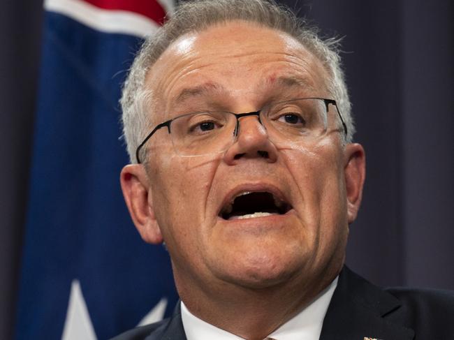 CANBERRA, AUSTRALIA - NewsWire Photos OCTOBER 26 2021: Prime Minister of Australia, Scott Morrison holds a press conference at Parliament House. Picture: NCA NewsWire / Martin Ollman