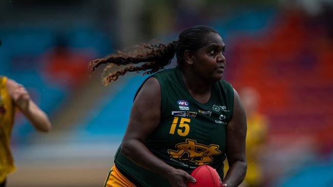 Kaitlyn Armstrong in the St Mary's vs Nightcliff Tigers 2023-24 NTFL women's qualifying final. Picture: Pema Tamang Pakhrin