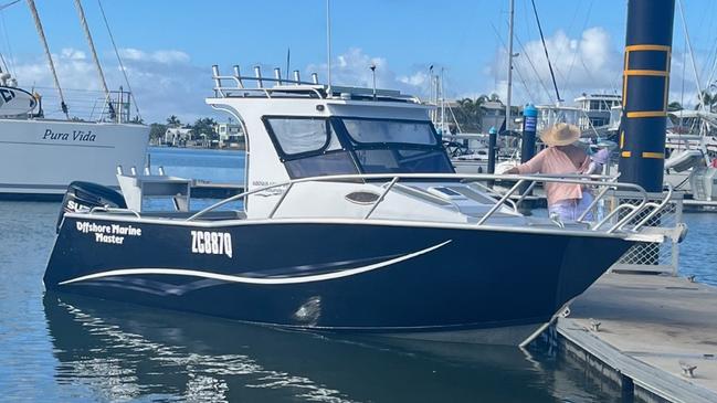 The 6.8m aluminium plate boat, an Offshore Marine Master, was stolen from the Mooloolaba Marina.