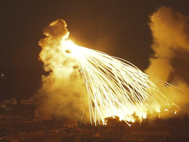 A picture taken from northern Israel, along the border with southern Lebanon, on September 30, 2024 shows a fire following Israeli bombardment on an area of south Lebanon. A Lebanese security official said Israel had conducted at least six strikes on south Beirut in the night from Monday to Tuesday, after Israel's army called on residents in the Hezbollah stronghold to evacuate. (Photo by Jalaa MAREY / AFP)