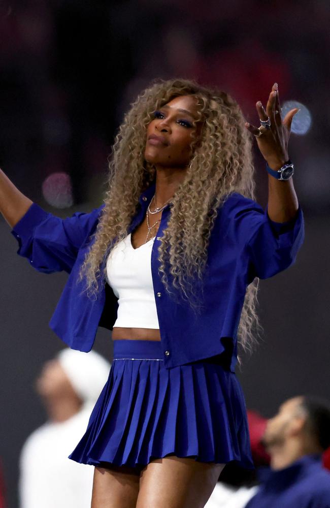 Serena Williams performs onstage during Apple Music Super Bowl LIX Halftime Show. Picture: Getty Images/AFP