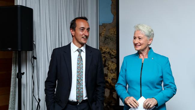 15/10/2018: Wentworth by-election debate with top five candidates (l-R) Liberal Dave Sharma and independent Kerryn Phelps at Bondi Surf Club. Hollie Adams/The Australian