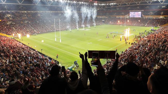 The crowd pictured at Suncorp Stadium during game two of State Of Origin, Brisbane 27th of June 2021.  (Image/Josh Woning)