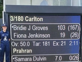 Carlton century-maker Bridie Groves.