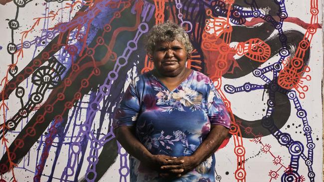 Yaritji Young’s paintings hang in galleries in NSW, Queensland, and South Australia. Picture: Rhett Hammerton